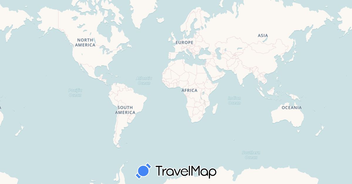 TravelMap itinerary: driving, bus, train, hiking, hitchhiking in Portugal (Europe)